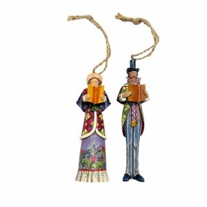 Jim Shore | Victorian Christmas Caroler Ornaments Man & Woman